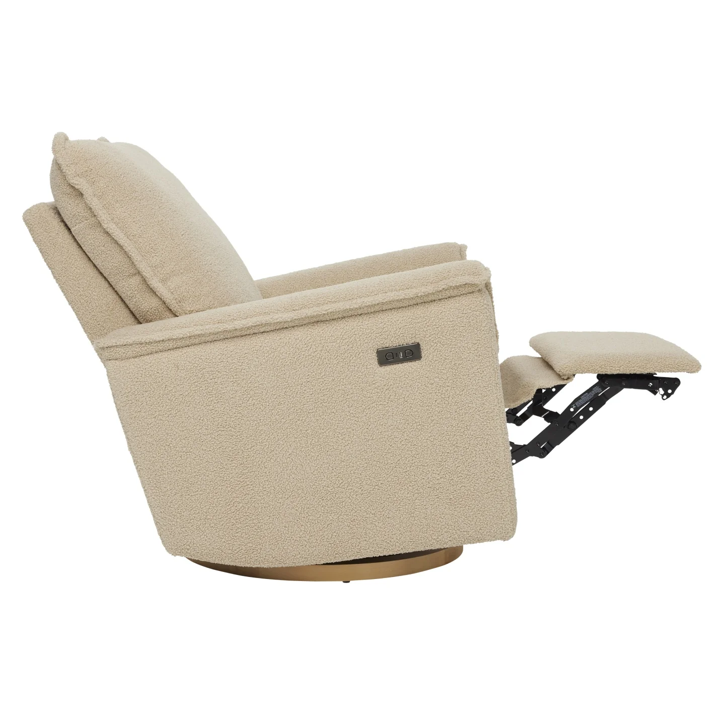 Louie Electric Recliner Glider Nursery Chair in Taupe Teddy - Image 9