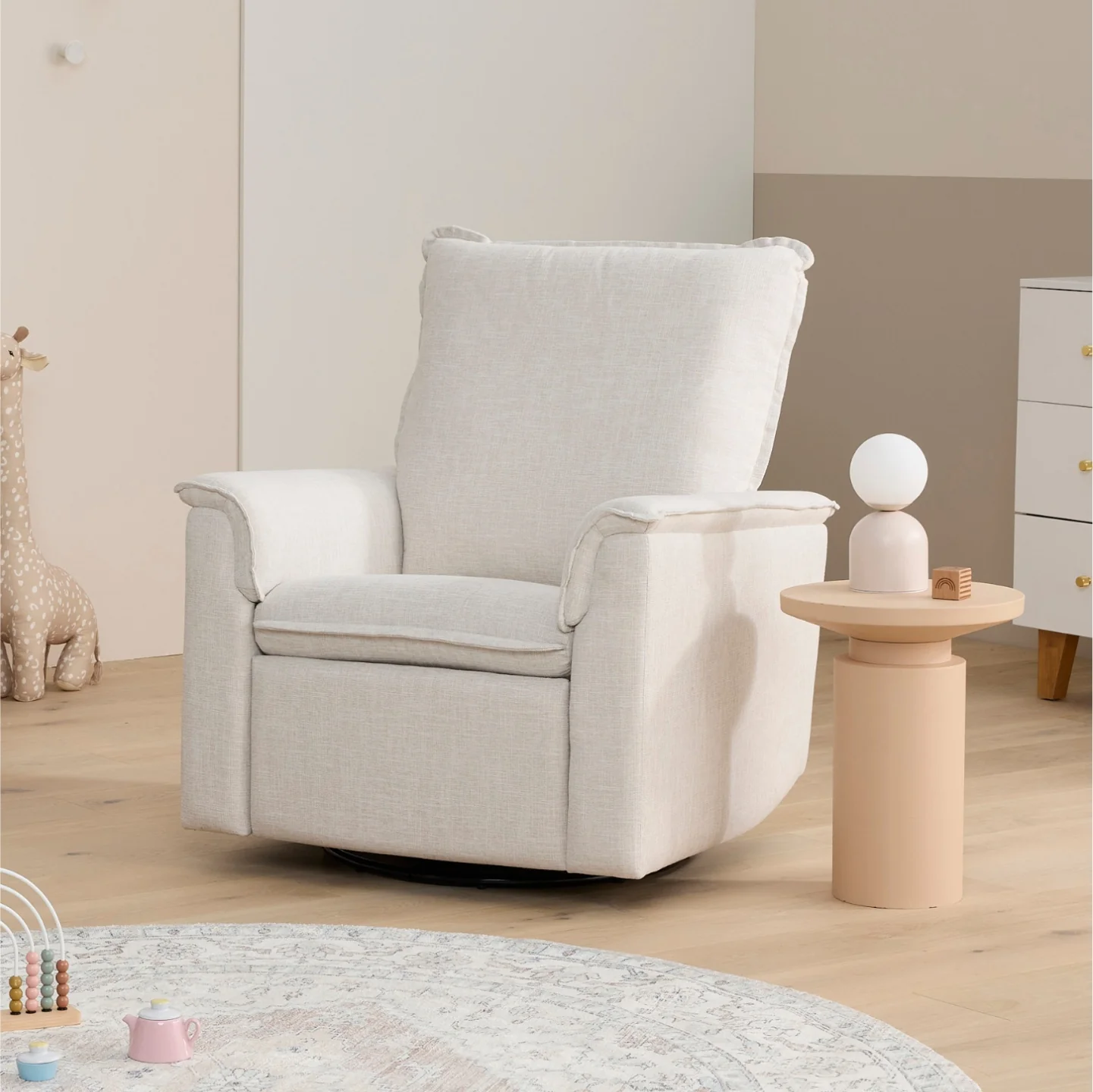 Louie Recliner Glider Nursery Chair in Eggshell - Image 6