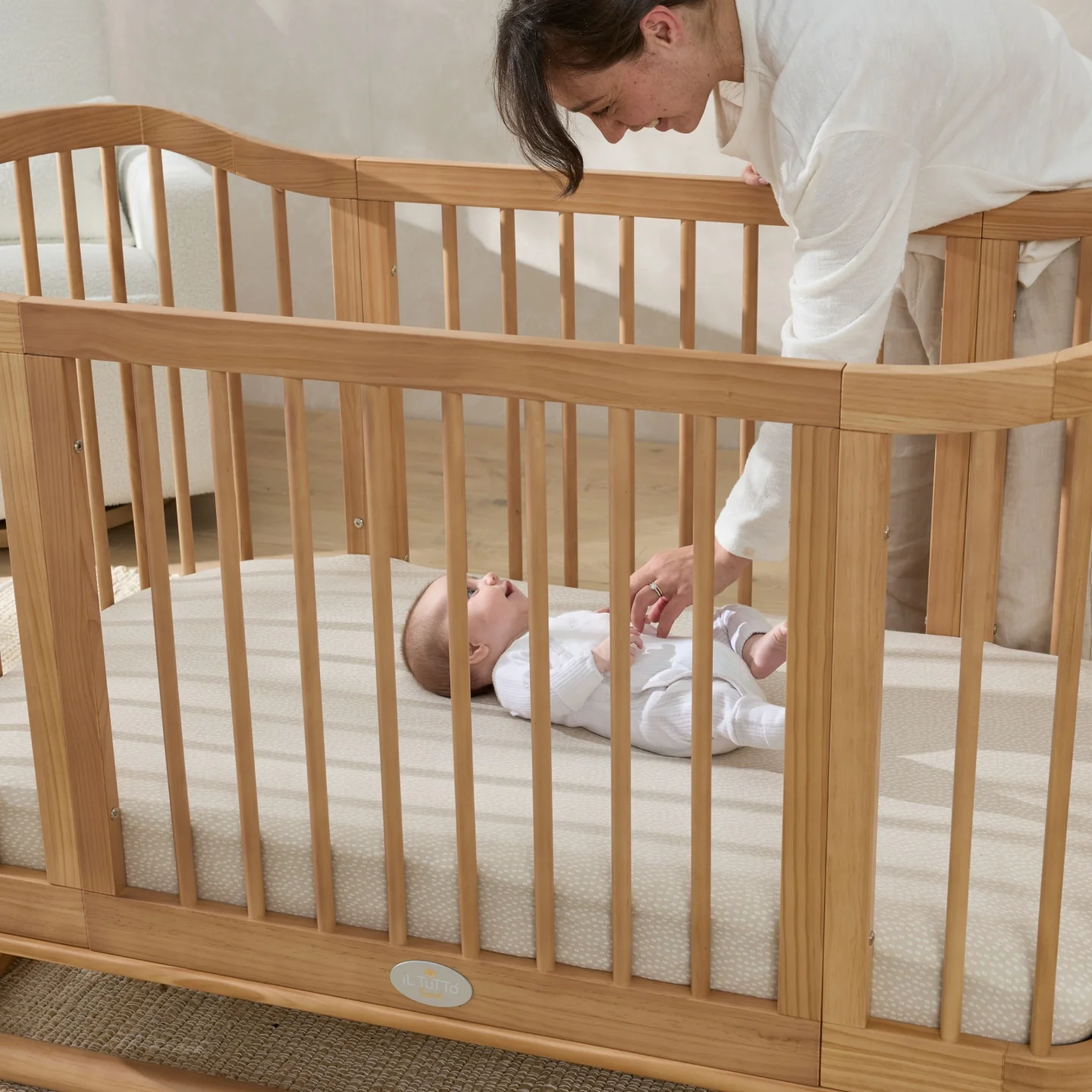 Luca Sustainable Timber Cot in Natural - Image 4