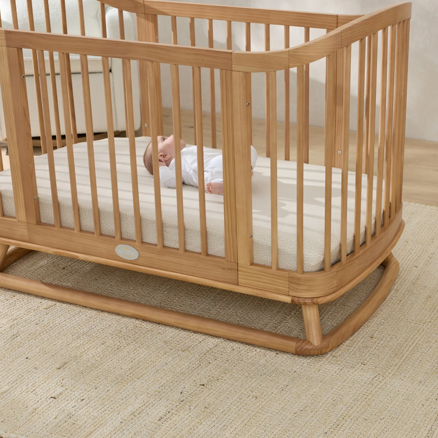 Luca Sustainable Timber Cot in Natural - Image 5