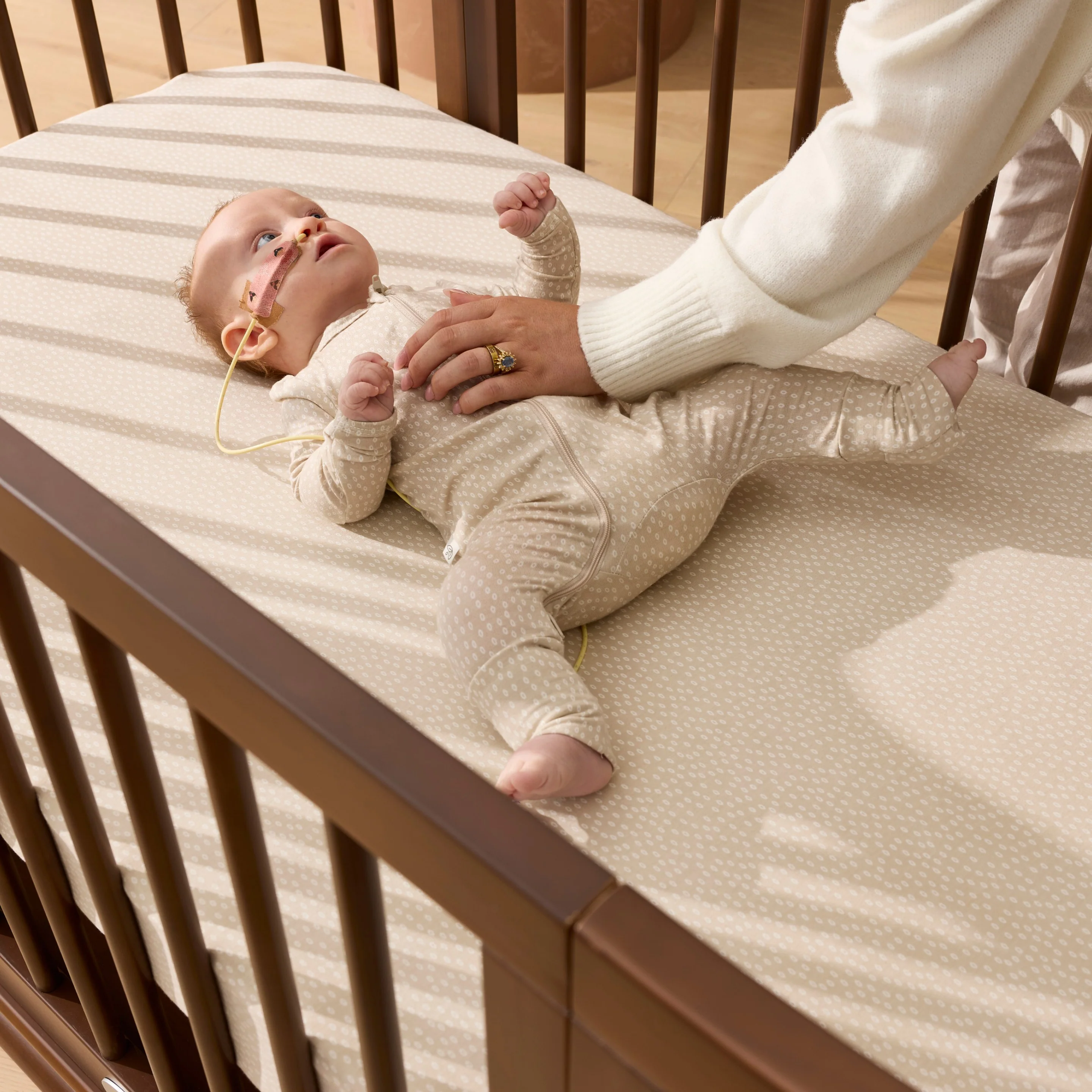 Luca Sustainable Timber Cot in Walnut - Image 3