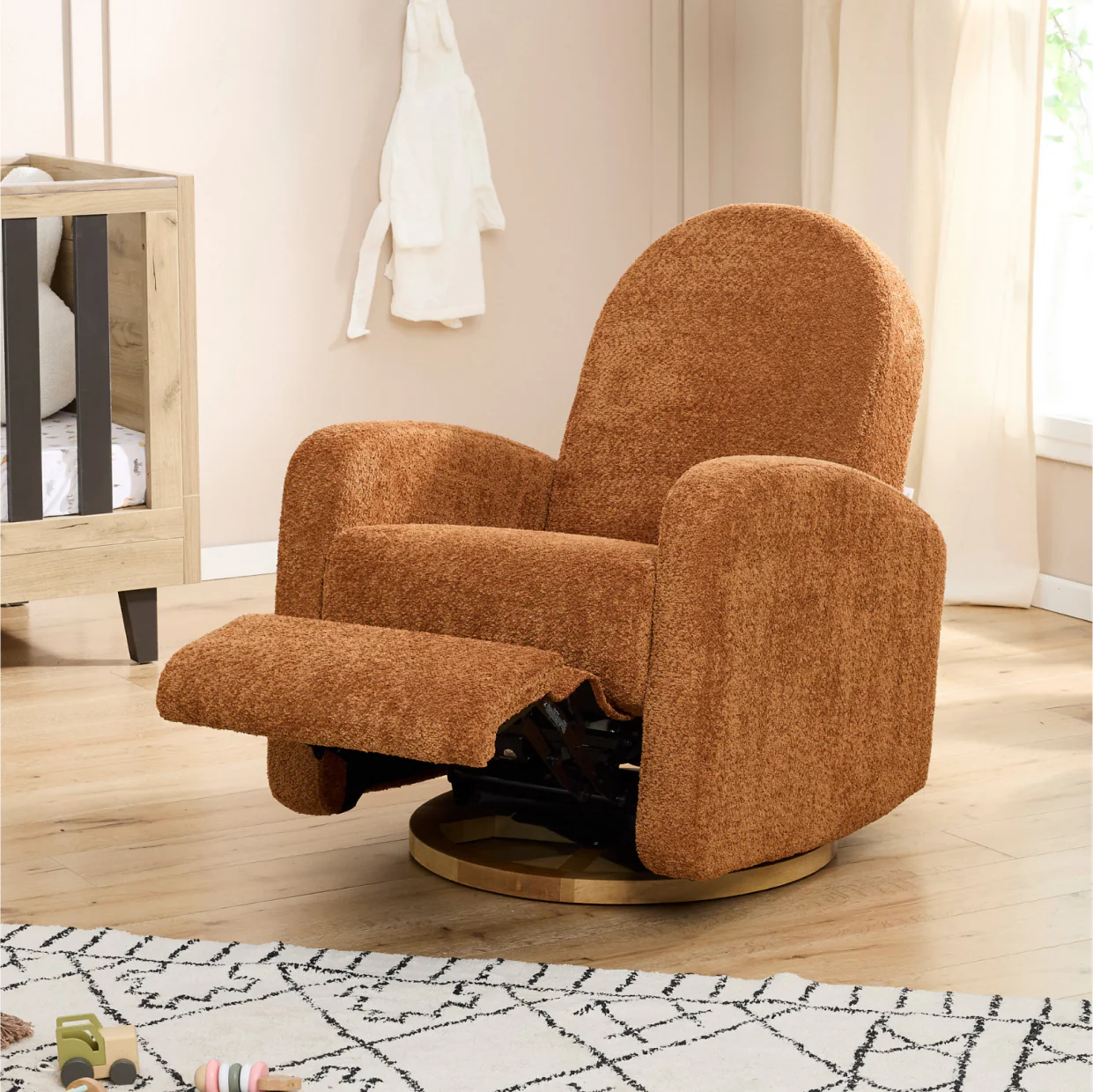 Maya Electric Recliner Glider Nursery Chair in Vintage Rust - Image 8