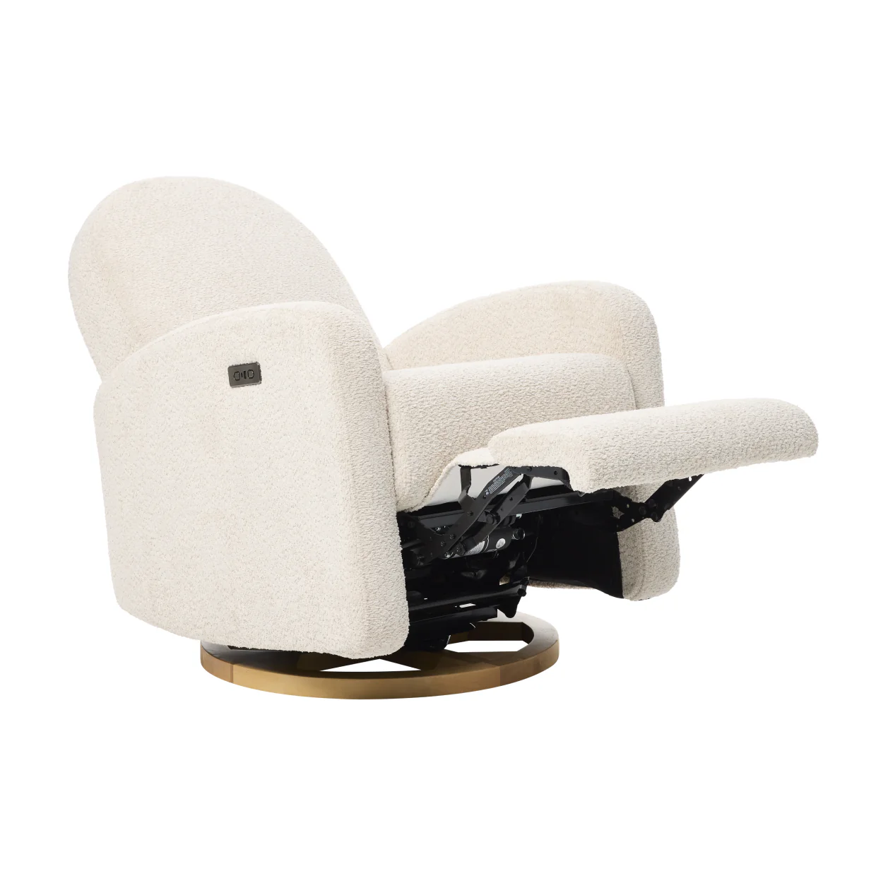 Maya Electric Recliner Glider Nursery Chair in White Mist - Image 5