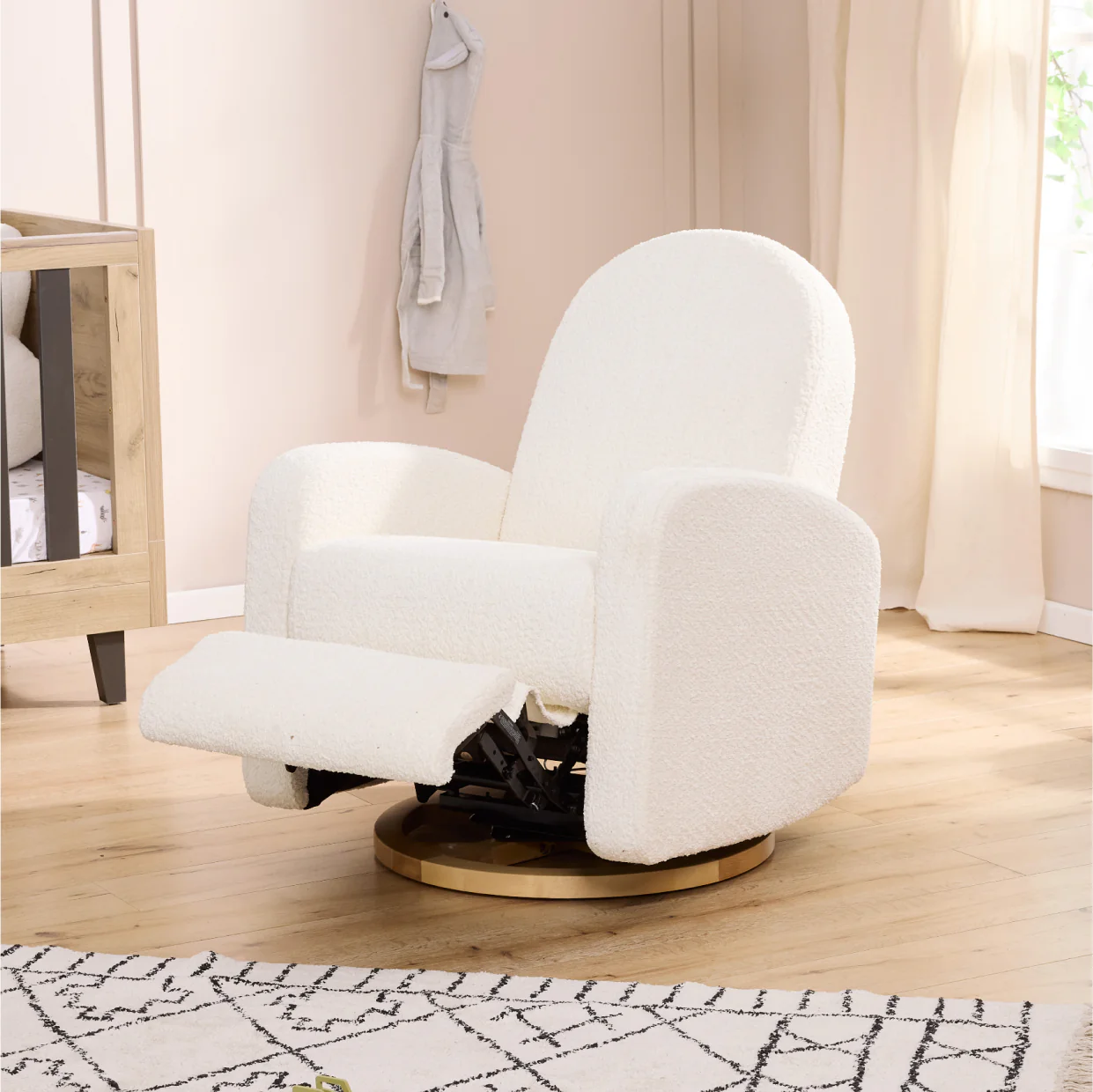 Maya Electric Recliner Glider Nursery Chair in White Mist - Image 8