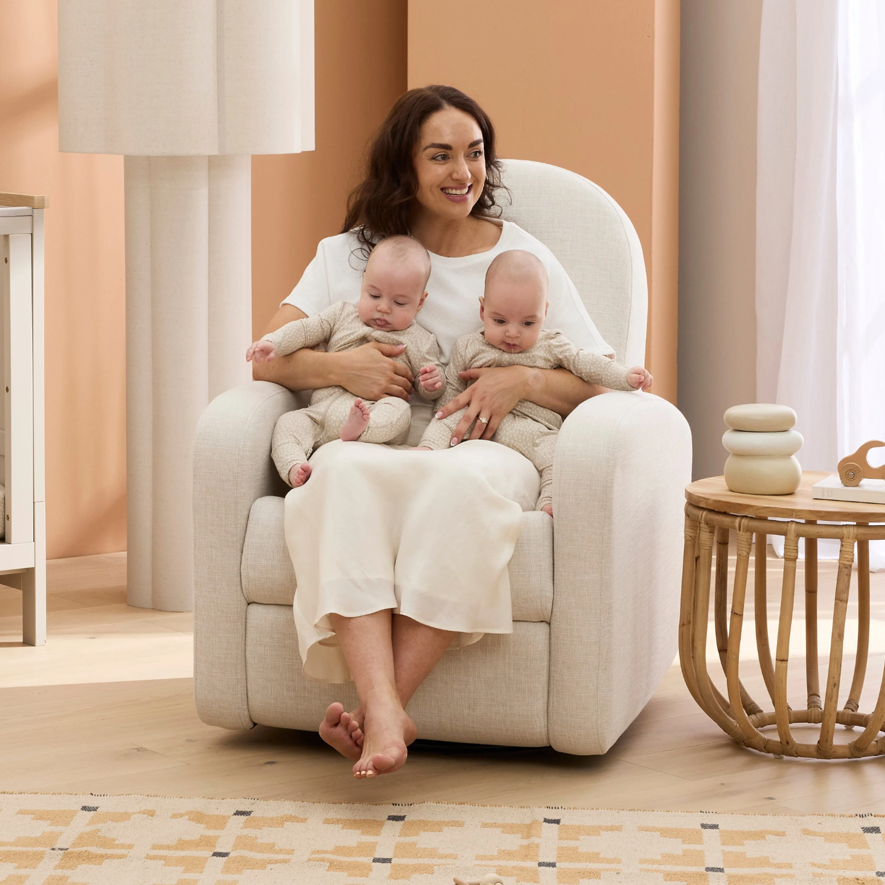 Maya Recliner Glider Nursery Chair in Eggshell - Image 2