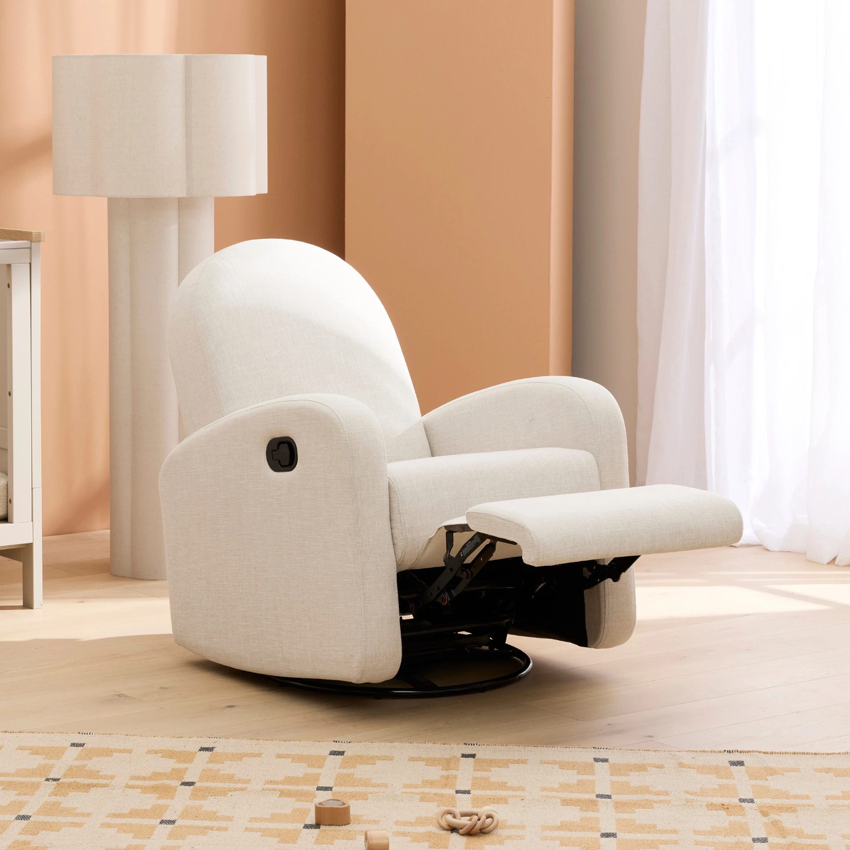 Maya Recliner Glider Nursery Chair in Eggshell - Image 3