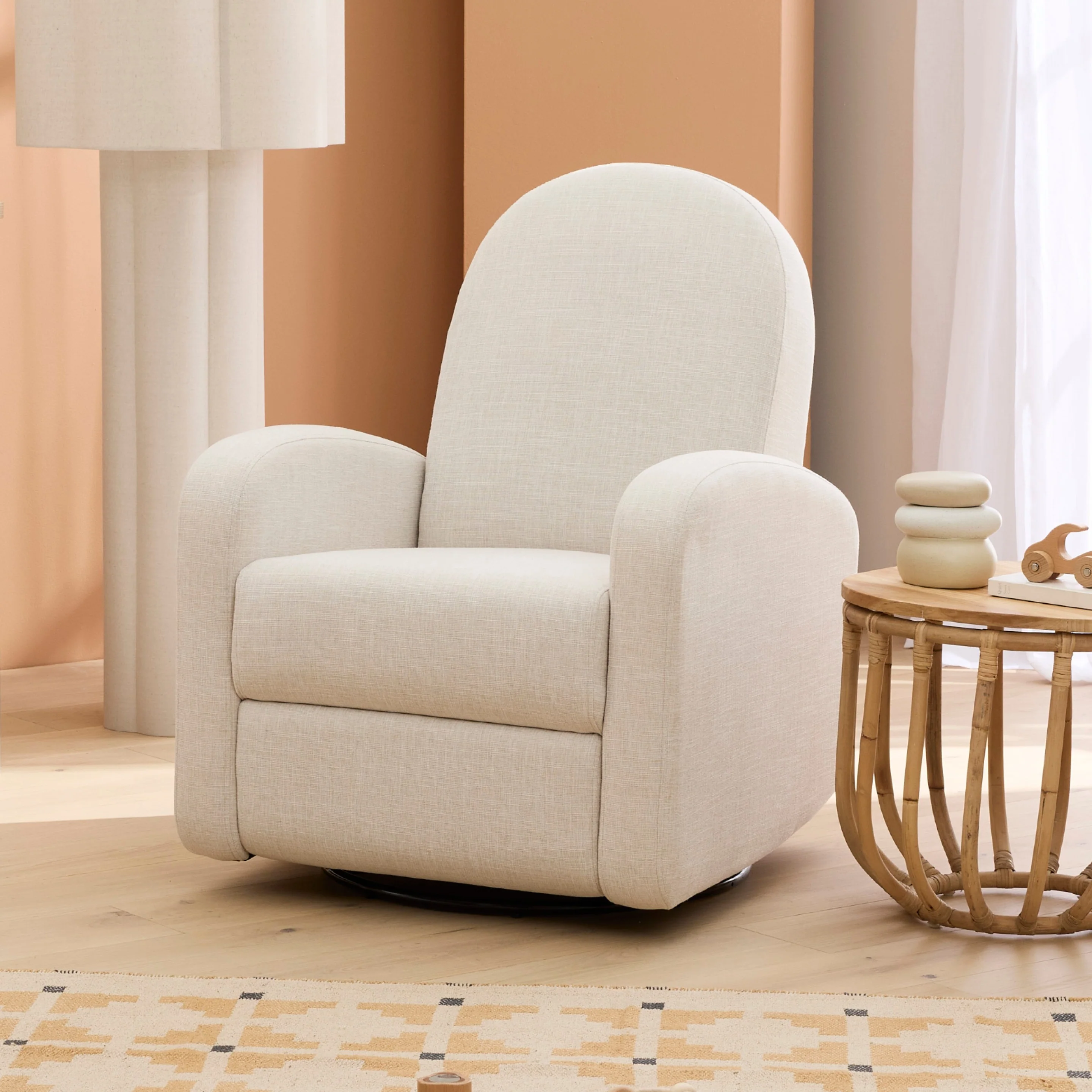 Maya Recliner Glider Nursery Chair in Eggshell - Image 4
