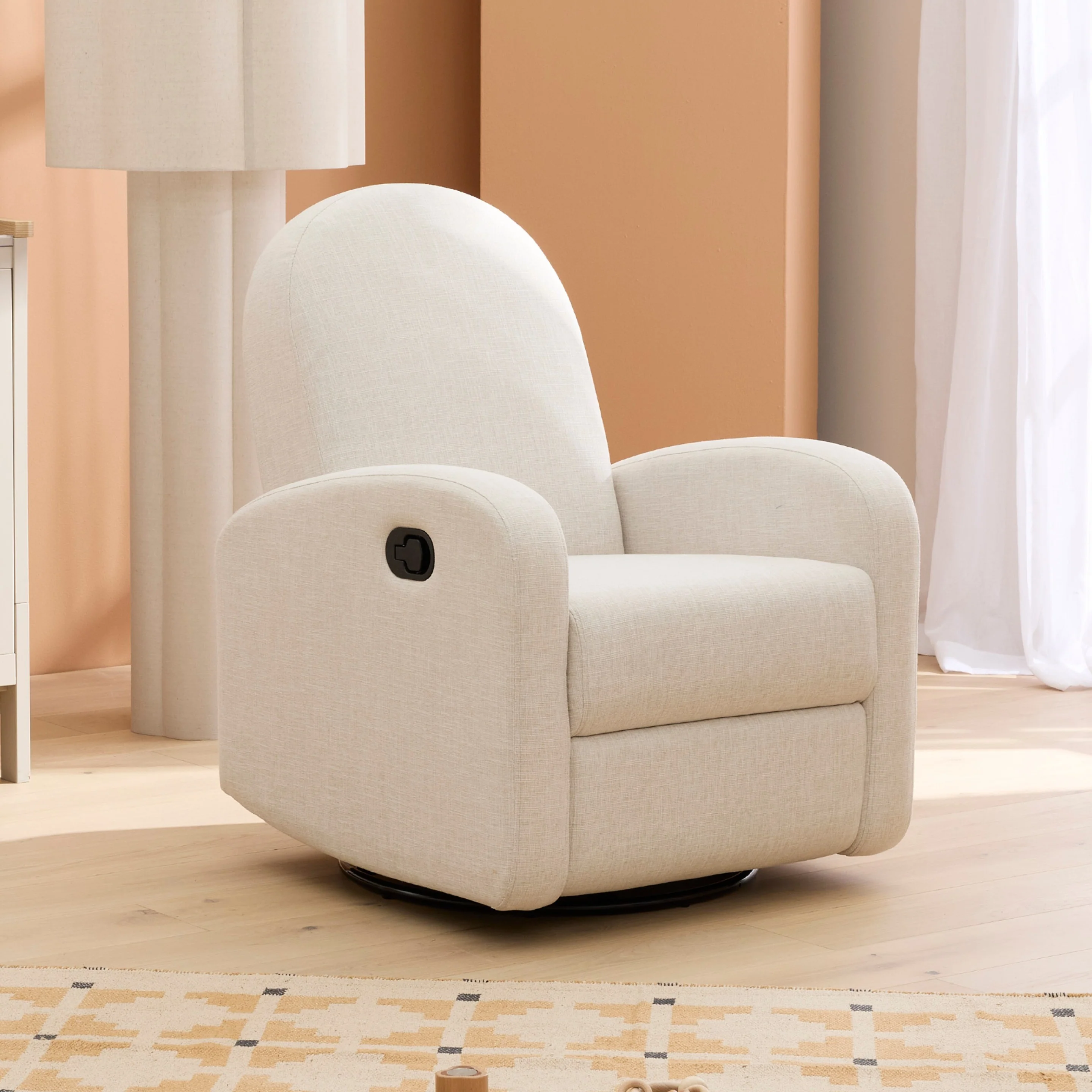 Maya Recliner Glider Nursery Chair in Eggshell - Image 6