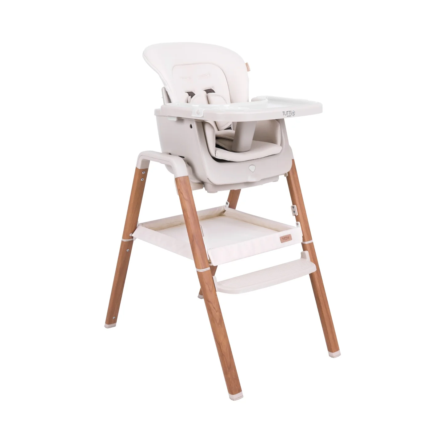Nova Evolutionary High Chair in Scandi Walnut and Ecru - Image 3