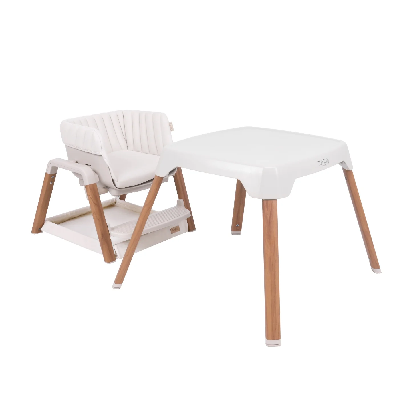 Nova Evolutionary High Chair in Scandi Walnut and Ecru - Image 4