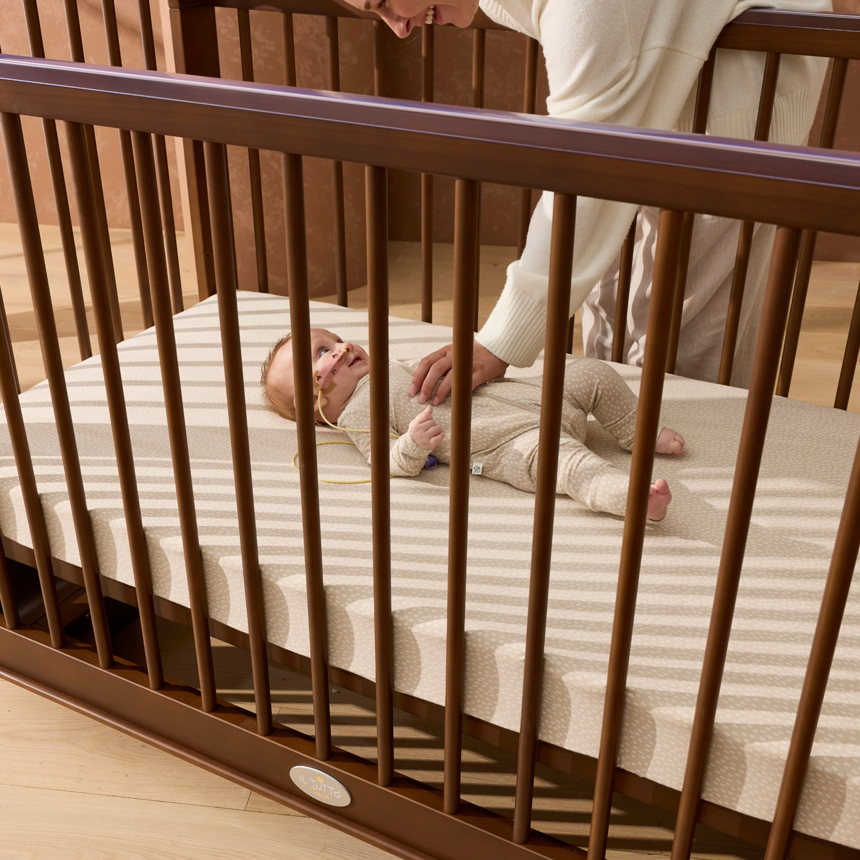 Ollie Sustainable Timber Cot in Walnut - Image 3