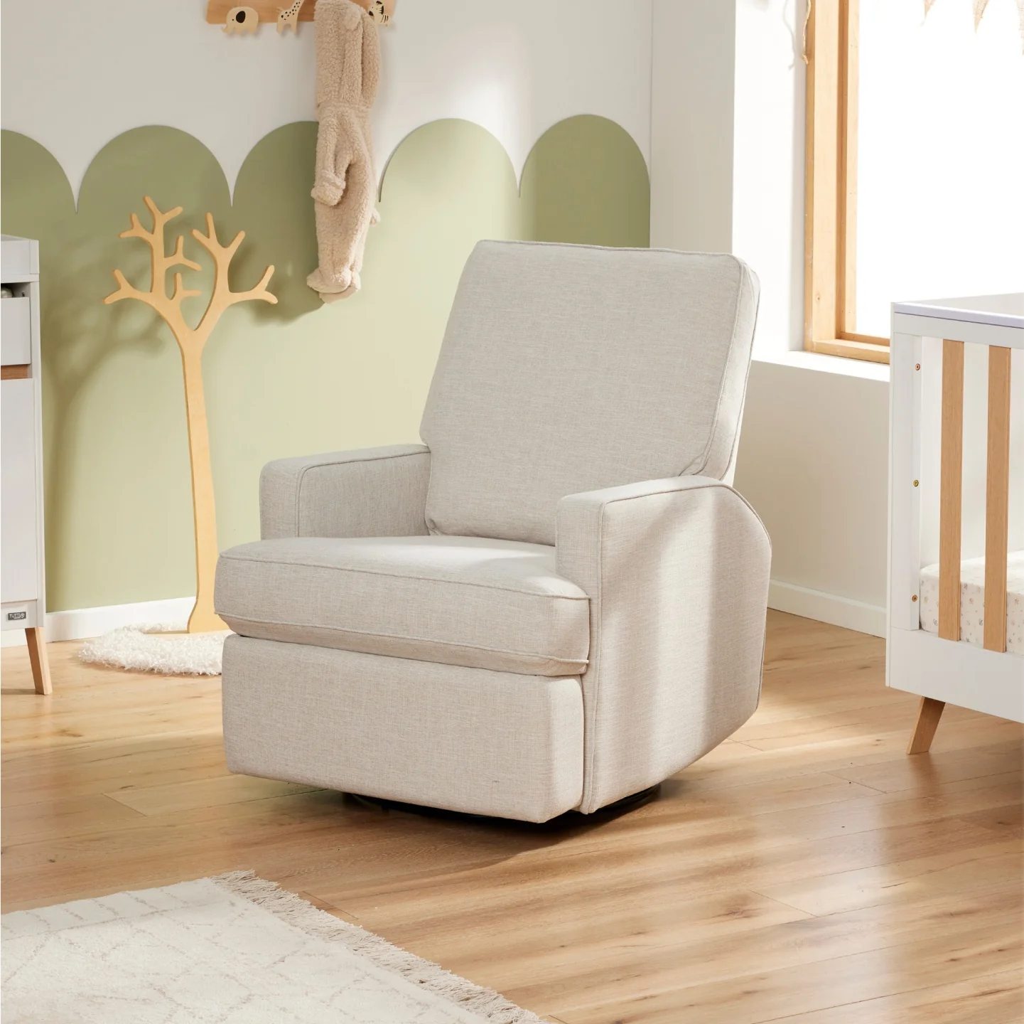 Quinn Electric Recliner Glider Chair with USB in Eggshell - Image 5