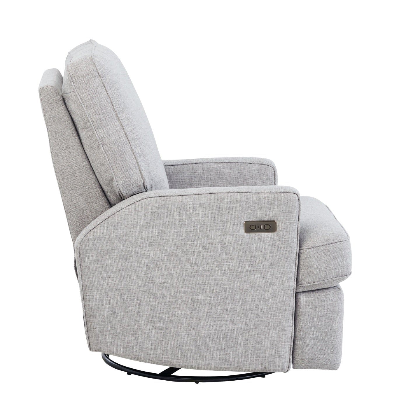 Quinn Electric Recliner Glider Chair with USB in Pure Grey - Image 6
