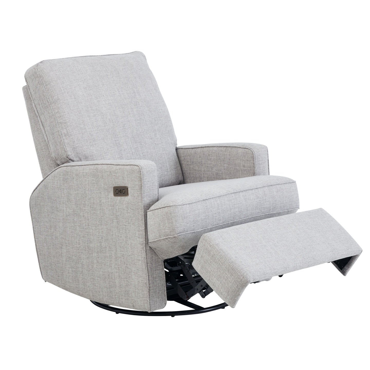 Quinn Electric Recliner Glider Chair with USB in Pure Grey - Image 7