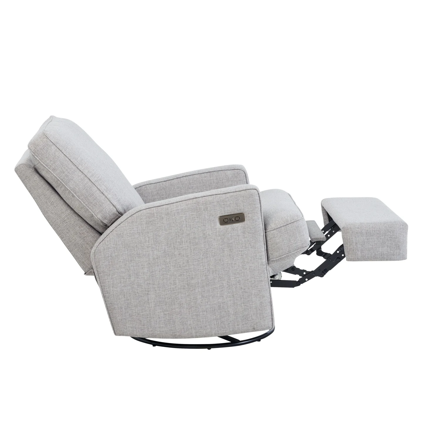 Quinn Electric Recliner Glider Chair with USB in Pure Grey - Image 8