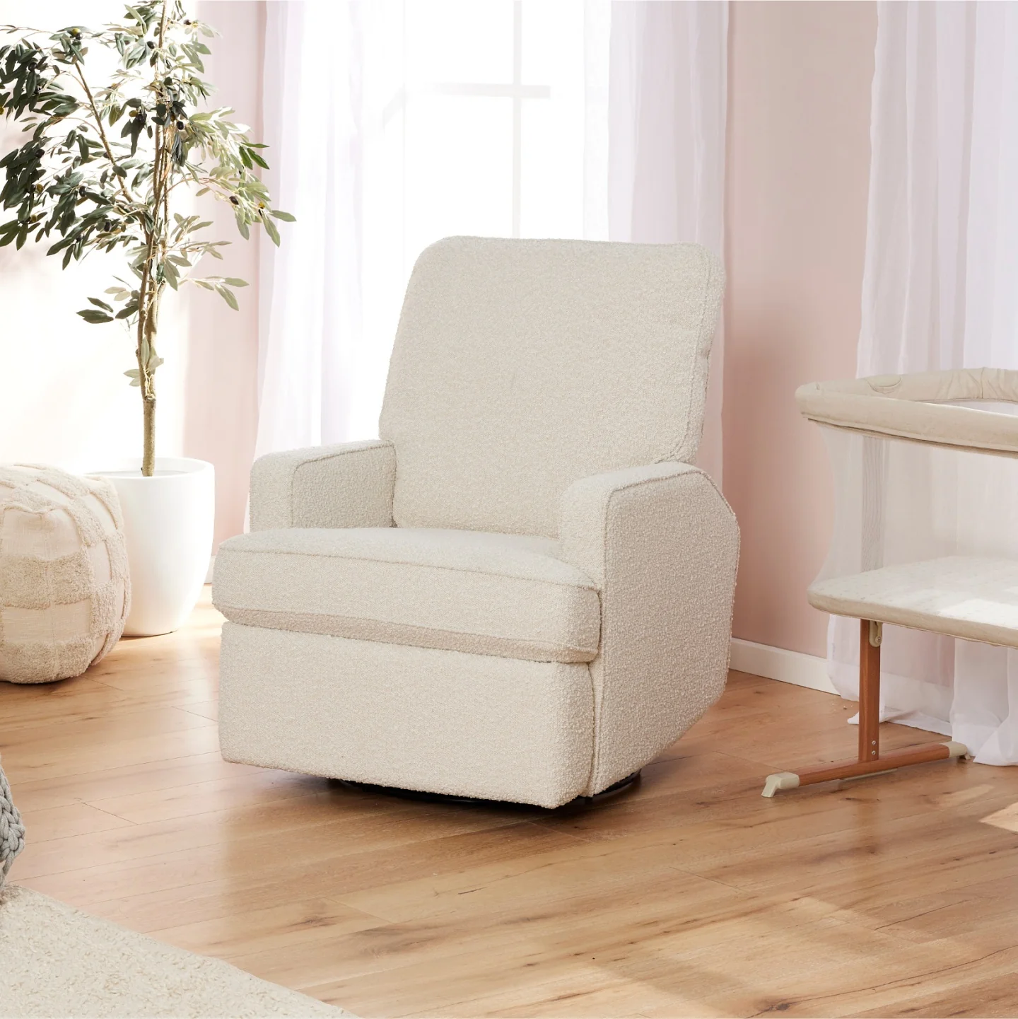 Quinn Electric Recliner Glider Chair with USB in Vanilla Bouclé - Image 4