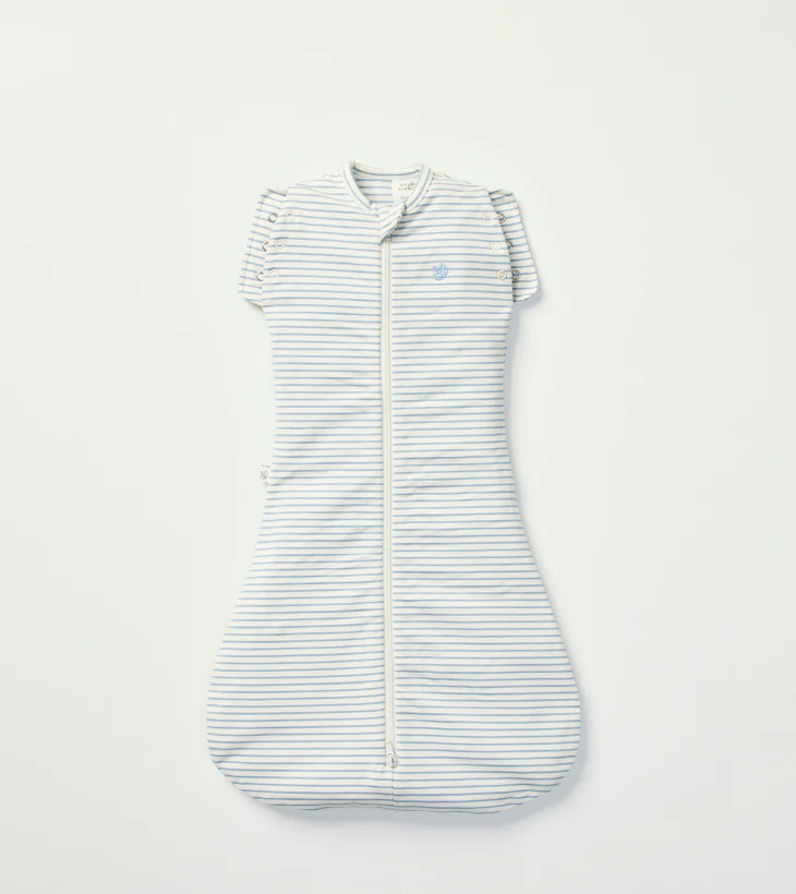 Swaddle Sleeping Bag in Dusk Blue Stripe | 0.5 TOG - Image 4