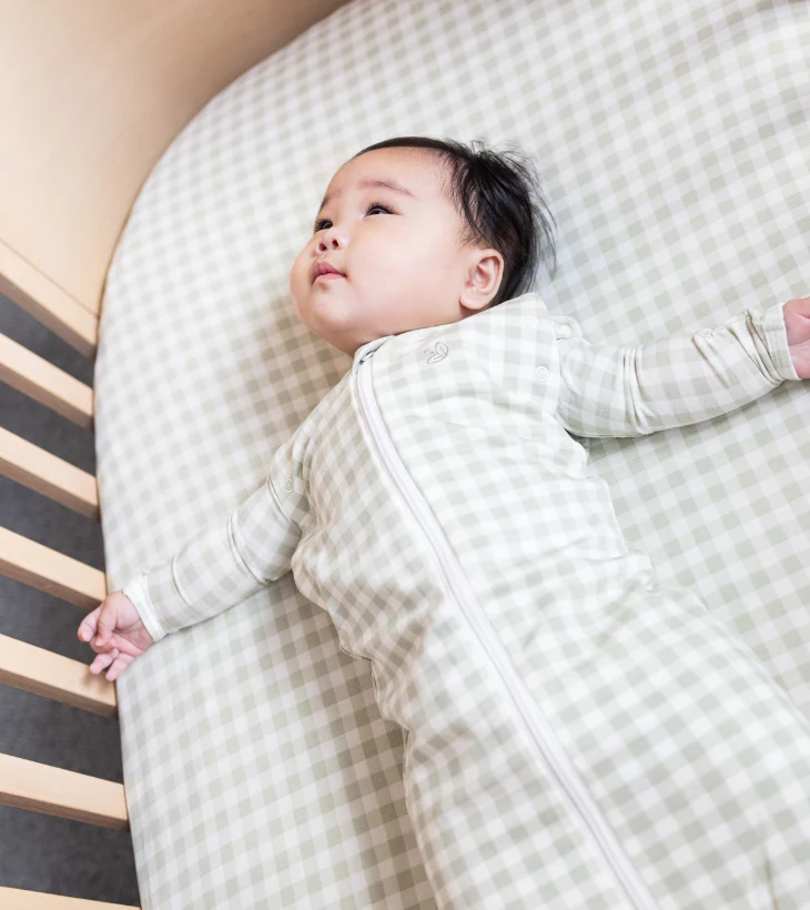 Swaddle Sleeping Bag in Gumleaf Gingham | 0.5 TOG - Image 3