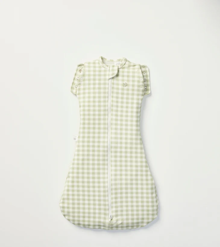 Swaddle Sleeping Bag in Gumleaf Gingham | 0.5 TOG - Image 7