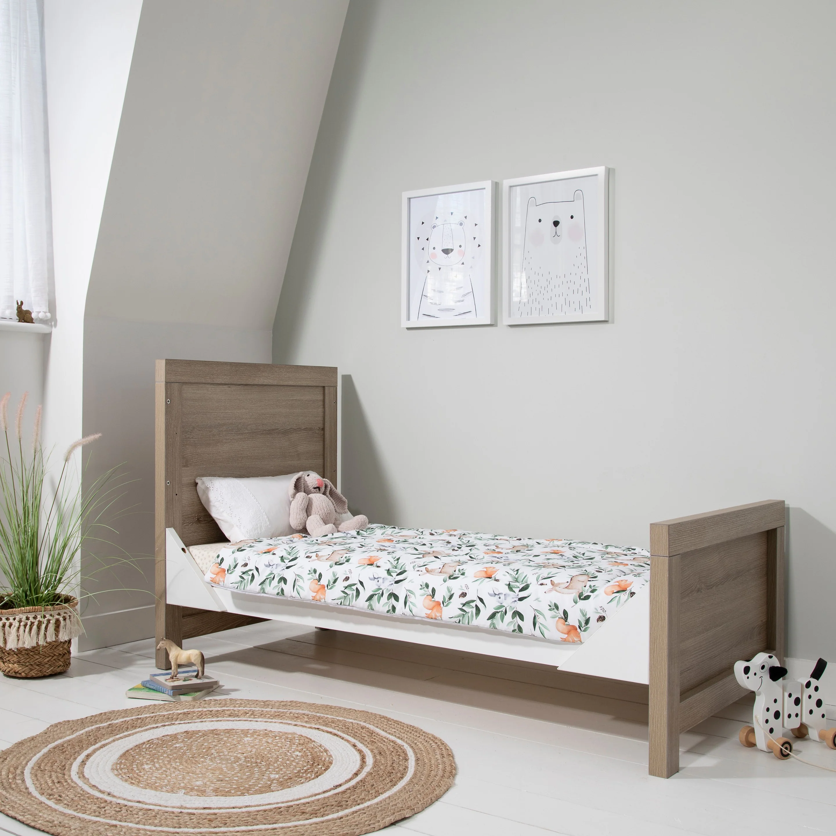 Tutti Bambini Modena 3 in 1 Cot bed in White/Oak - Image 7
