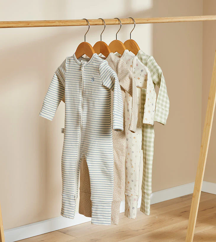Warm Zippee Baby Romper in Dusk Blue Stripe - Image 10