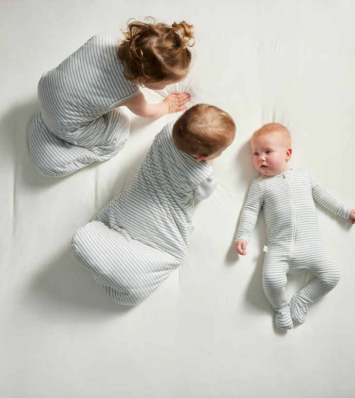 Warm Zippee Baby Romper in Dusk Blue Stripe - Image 7