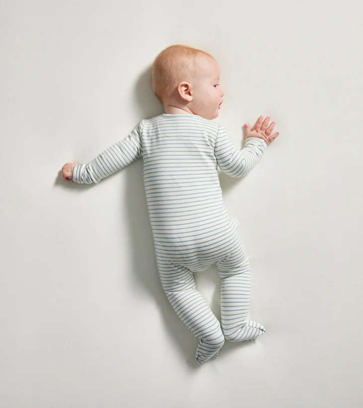 Warm Zippee Baby Romper in Dusk Blue Stripe - Image 8