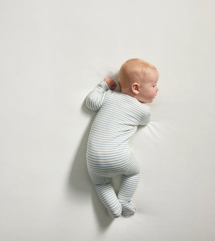 Warm Zippee Baby Romper in Dusk Blue Stripe - Image 9