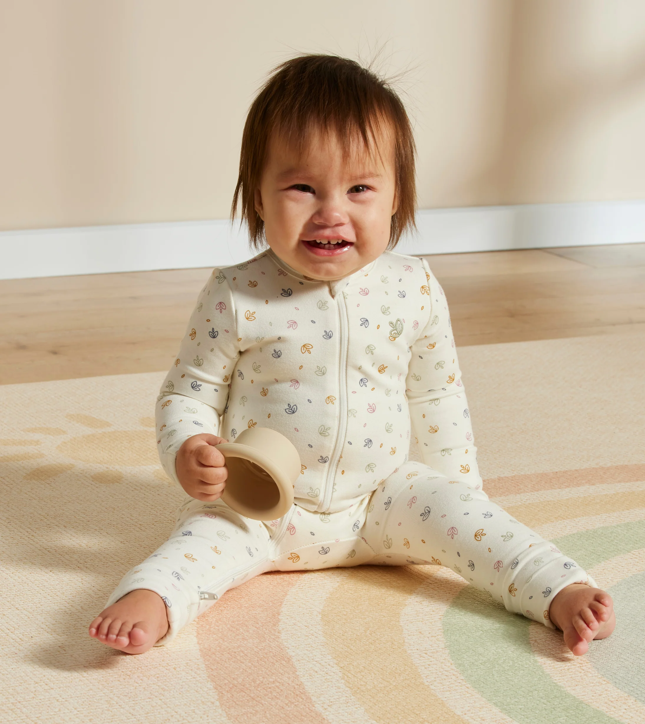 Warm Zippee Baby Romper in Rainbow Dreaming - Image 4